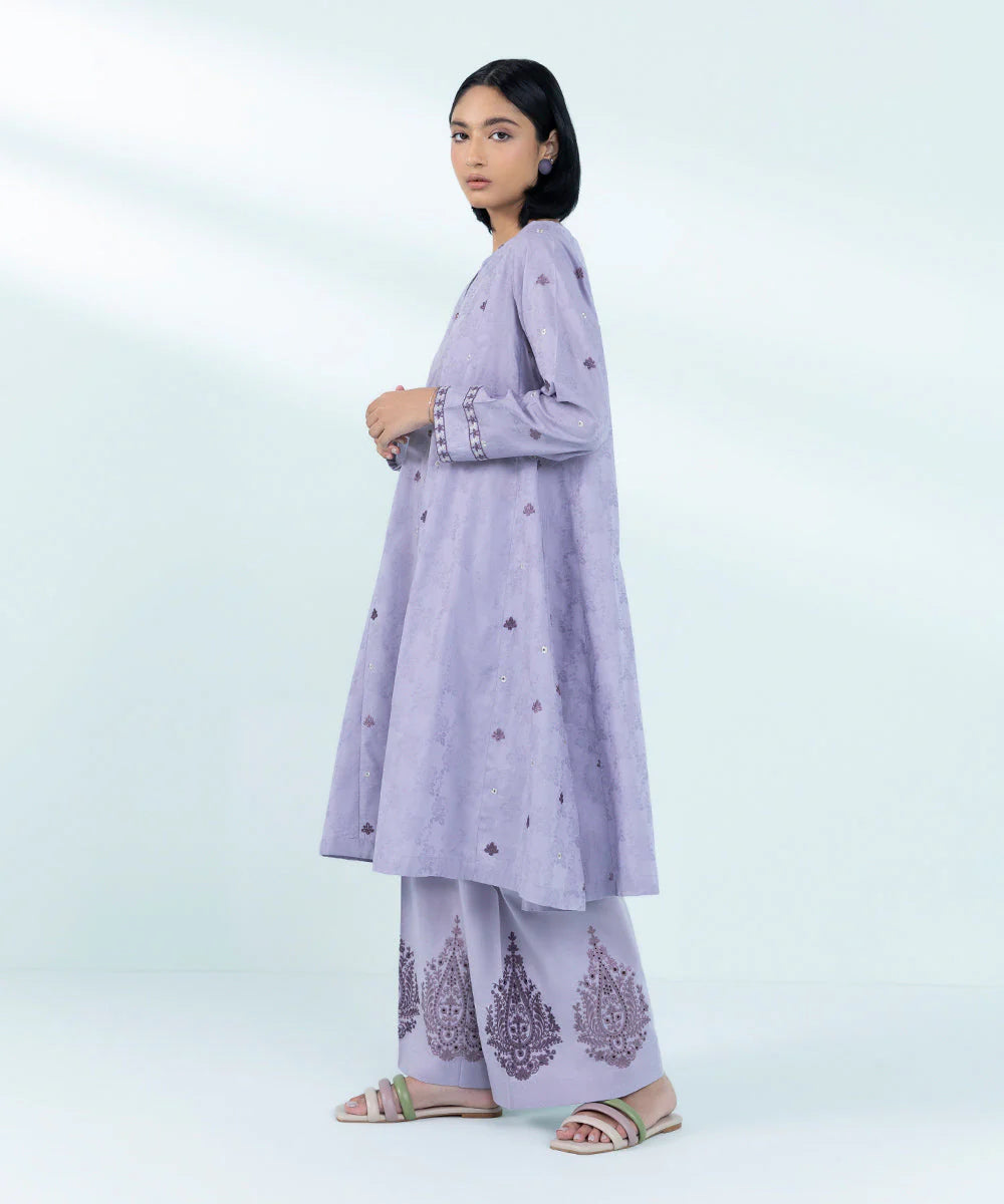 2-Piece Embroidered Cotton Jacquard Suit by Sapphire