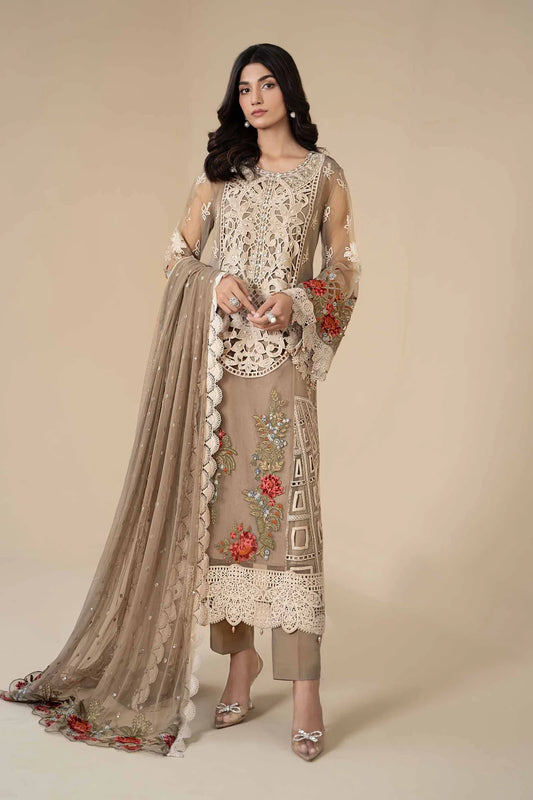 3 Piece Embroidered Organza Suit By Maria.B.