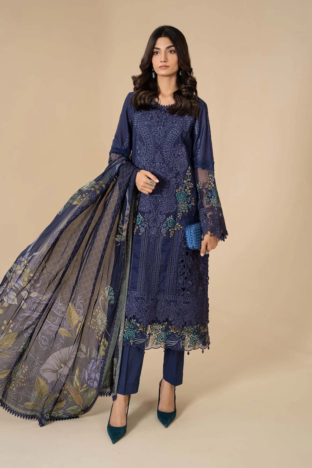 3 Piece Embroidered Lawn Suit By Maria.B.