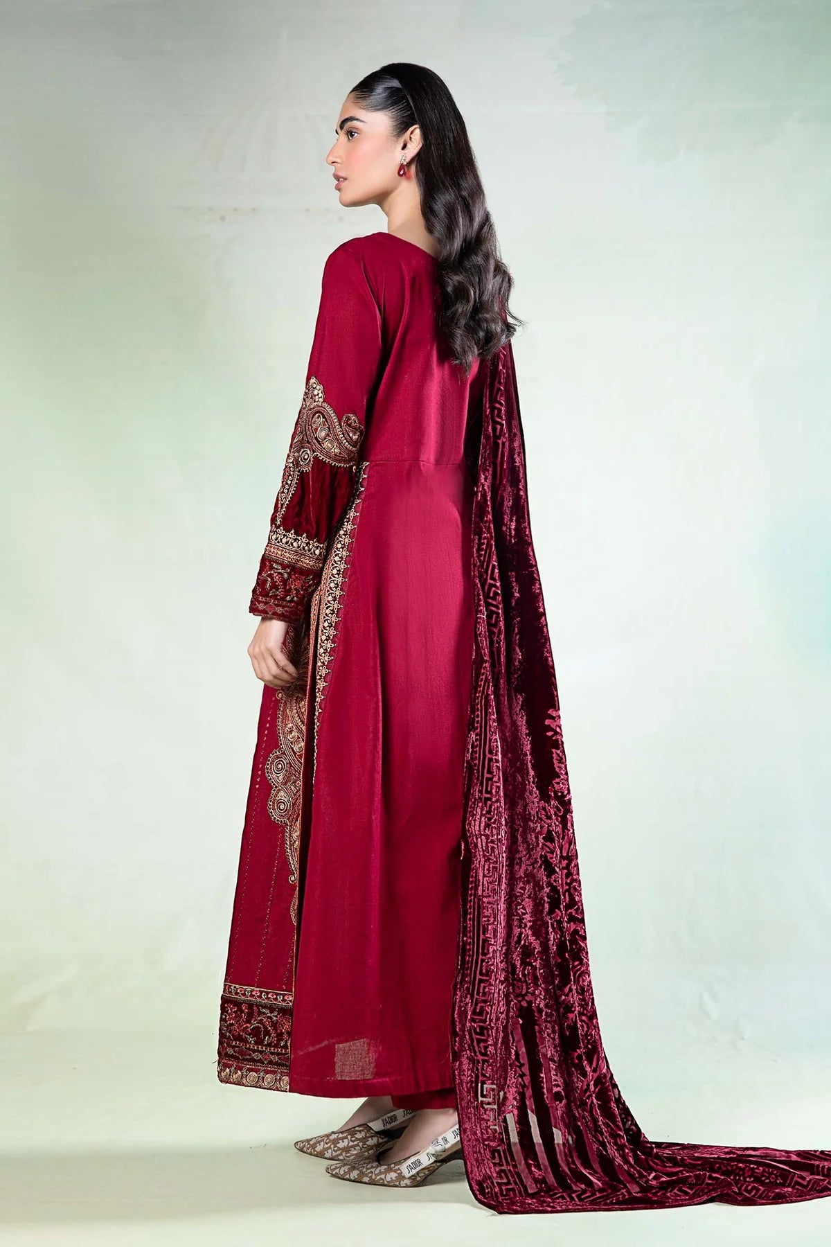 3 Piece Embroidered Khaddar Suit By Maria.B.