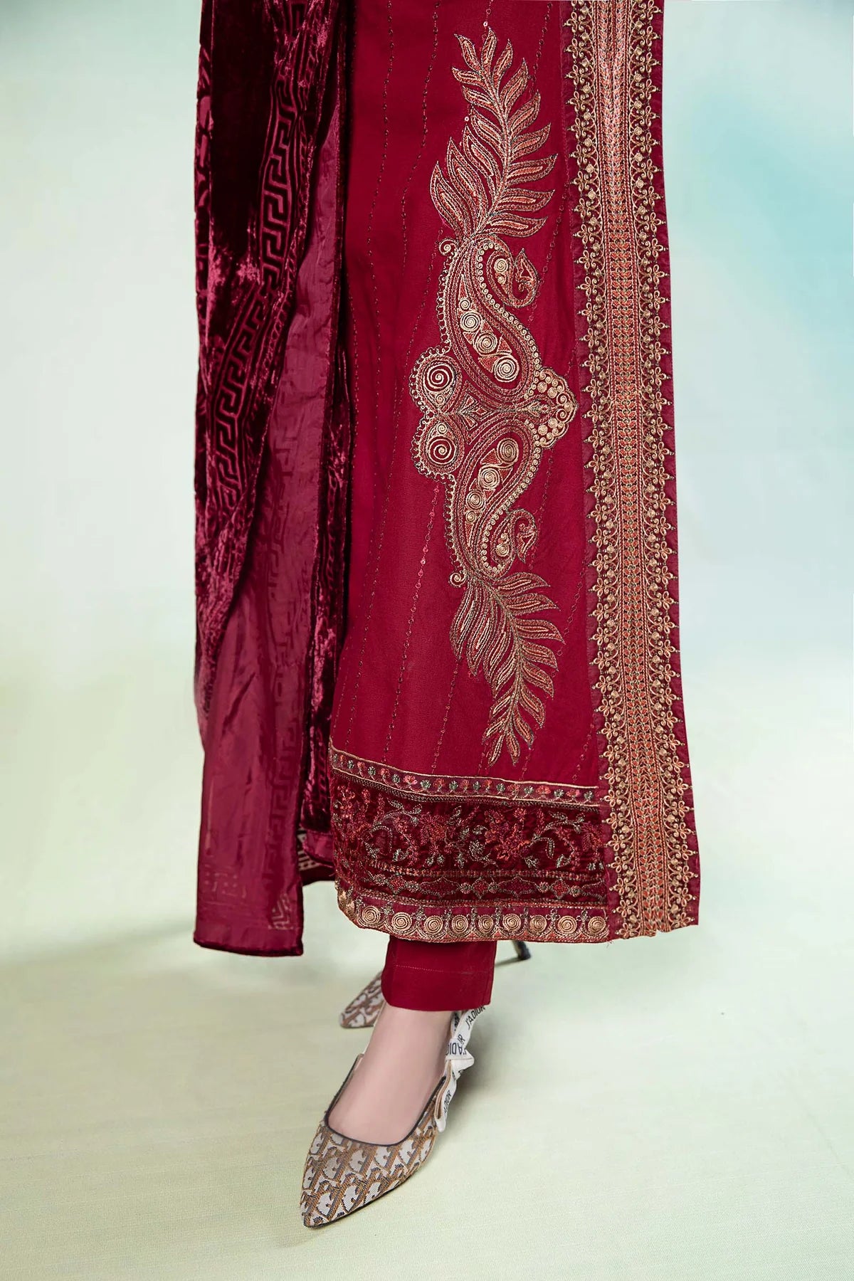 3 Piece Embroidered Khaddar Suit By Maria.B.