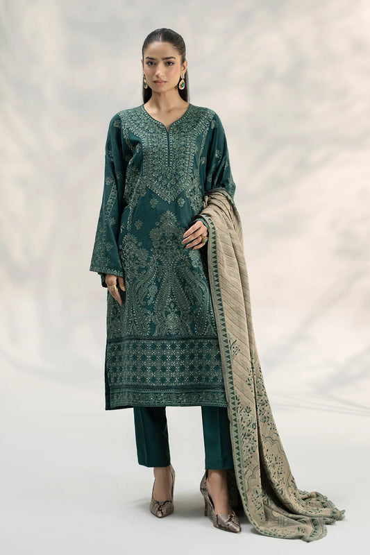 3 Piece Embroidered Pashmina Wool Suit By Maria.B.