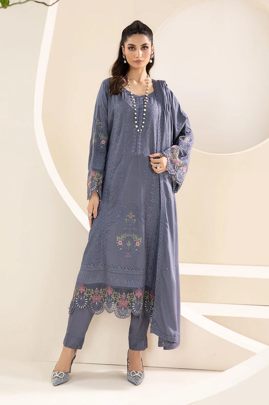 3 Piece Embroidered Linen Suit By Maria.B.