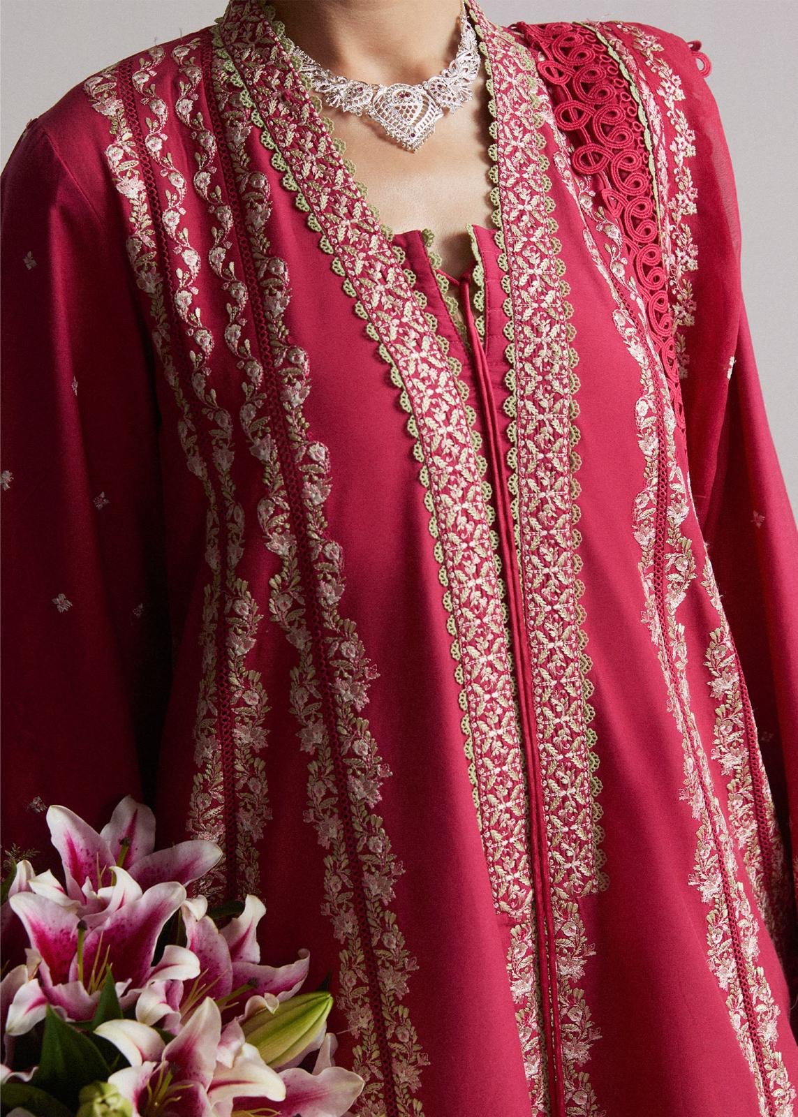 3-Piece Embroidered Lawn Suit By Hussain Rehar